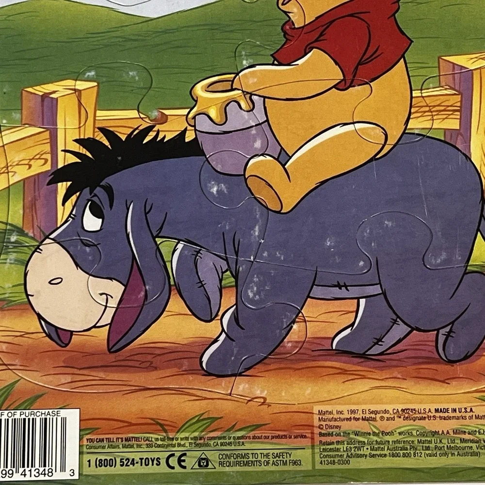 Vintage 1997 Mattel Disney Winnie the Pooh 8 Piece‎ Puzzle 41348 Eeyore Piglet